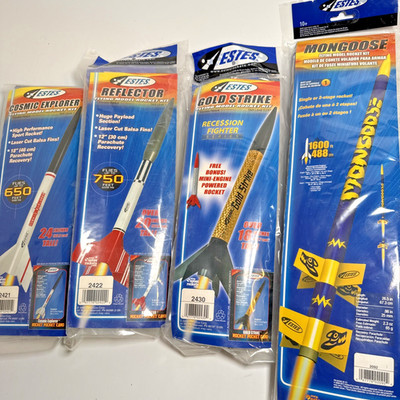 Lot Of 4 Estes Model Rockets -New