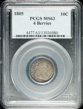 1805 P Dimes Draped Bust PCGS MS-63 4 Berries