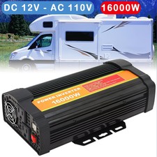 16000W Peak Inverter Pure Sine Wave DC 12V to AC 110V Converter, W/O Battery