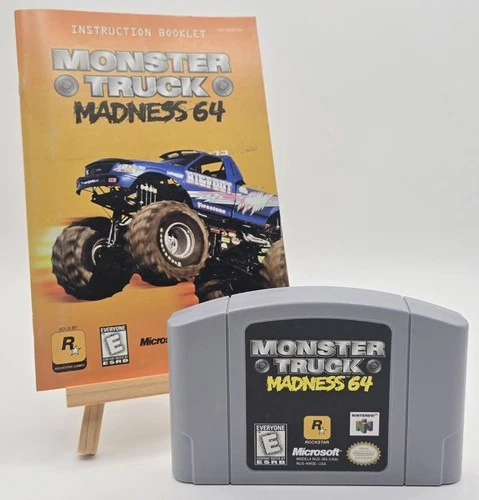 Monster Truck Madness 64 (Nintendo 64, 1999) W/Manual *Tested & Working*