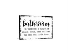 Bathroom Definition Sign  Funny Bathroom Wall Decor Metal Sign or Canvas