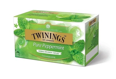 2 X Twinings Pure Peppermint Tea, 25 Teabags 50g Free Shipping World Wide