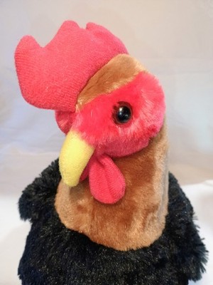 NWT Hug Fun 12'' Bean Fill Bottom Plush Chicken Stuffed Animal Farmhouse Rooster 