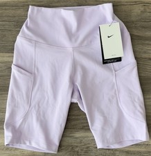 Nike High-Waisted 8" Biker Shorts with Pockets Purple FZ6758-512 Women's Sz S