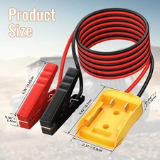 6FT Jump Starter 12AWG Jumper Cables Charger Adapter for Dewalt 18V 20V Battery