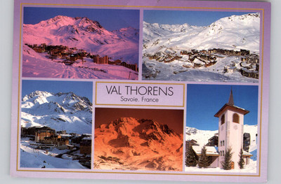 Val Thorens Savoie France Ski Resort Winter Postcard 1998