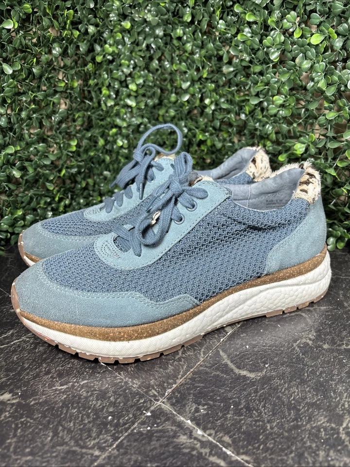 Zapatilla deportiva de velocidad para mujer OTBT 10137 pelo de becerro (talla 8,5 m piel real azul Foto 2 de 4