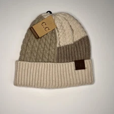 C.C. Exclusives Ivory/tan women's knit beanie Winter Hat NWT - Ships Fast!