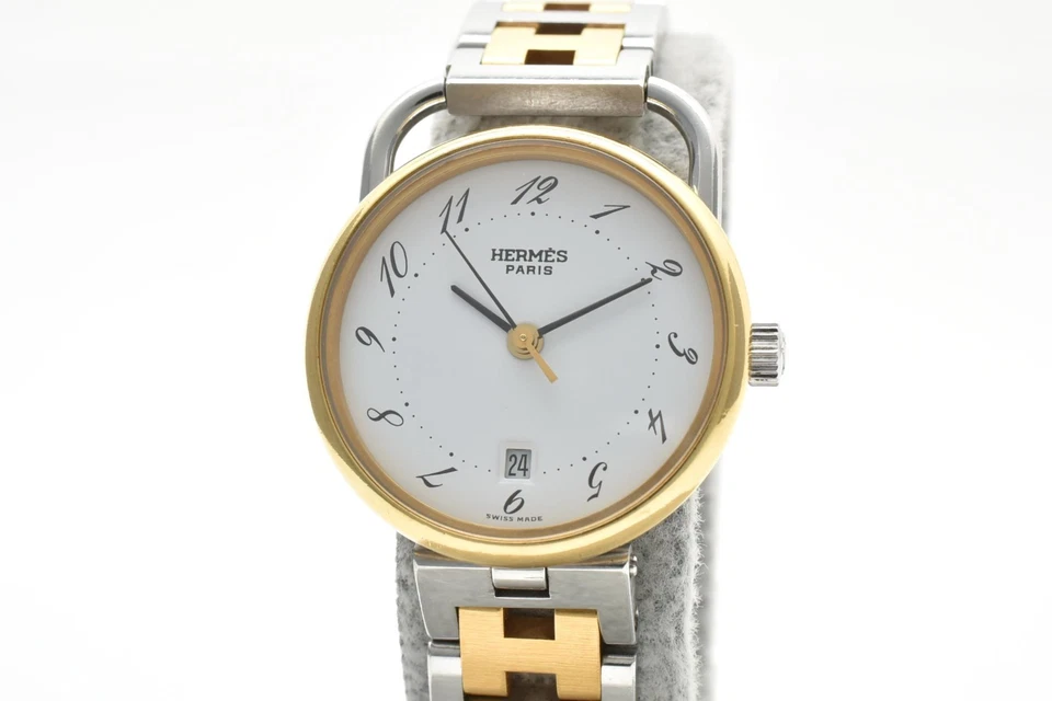 Vintage [Near MINT] Hermes Arceau Quartz 25mm Two Tone Ladies Watch from JAPAN - Image 4 of 4