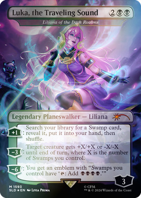 Luka, the Traveling Sound - Liliana of the Dark Realms (Rainbow Foil) Secret Lai