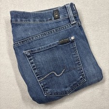 7 For All Mankind Roxanne Jeans Womens 32 Blue Regular Stretch Denim Made USA
