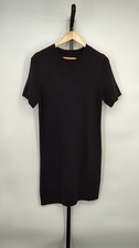 Quince Women Mongolian Cashmere Short Sleeve Mini Dress Black M
