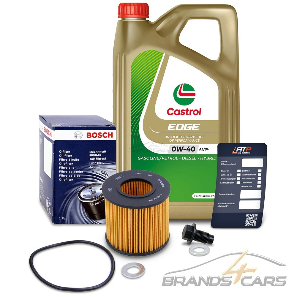 Bosch ÖLFILTER+5 L Castrol Edge 0W-40 FÜR Toyota Yaris P9 1.33 Vvt-I 09-11-image