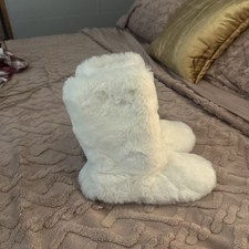 Lauren Conrad Faux Fur Tall Boot Slippers White Ivory 7/8 soft  comfy