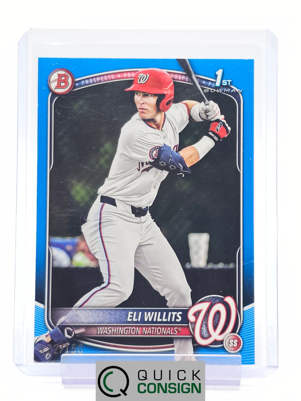 ELI WILLITS 2025 BOWMAN DRAFT 1ST BLUE BORDER PAPER ROOKIE RC /150 BD-1 Q0913