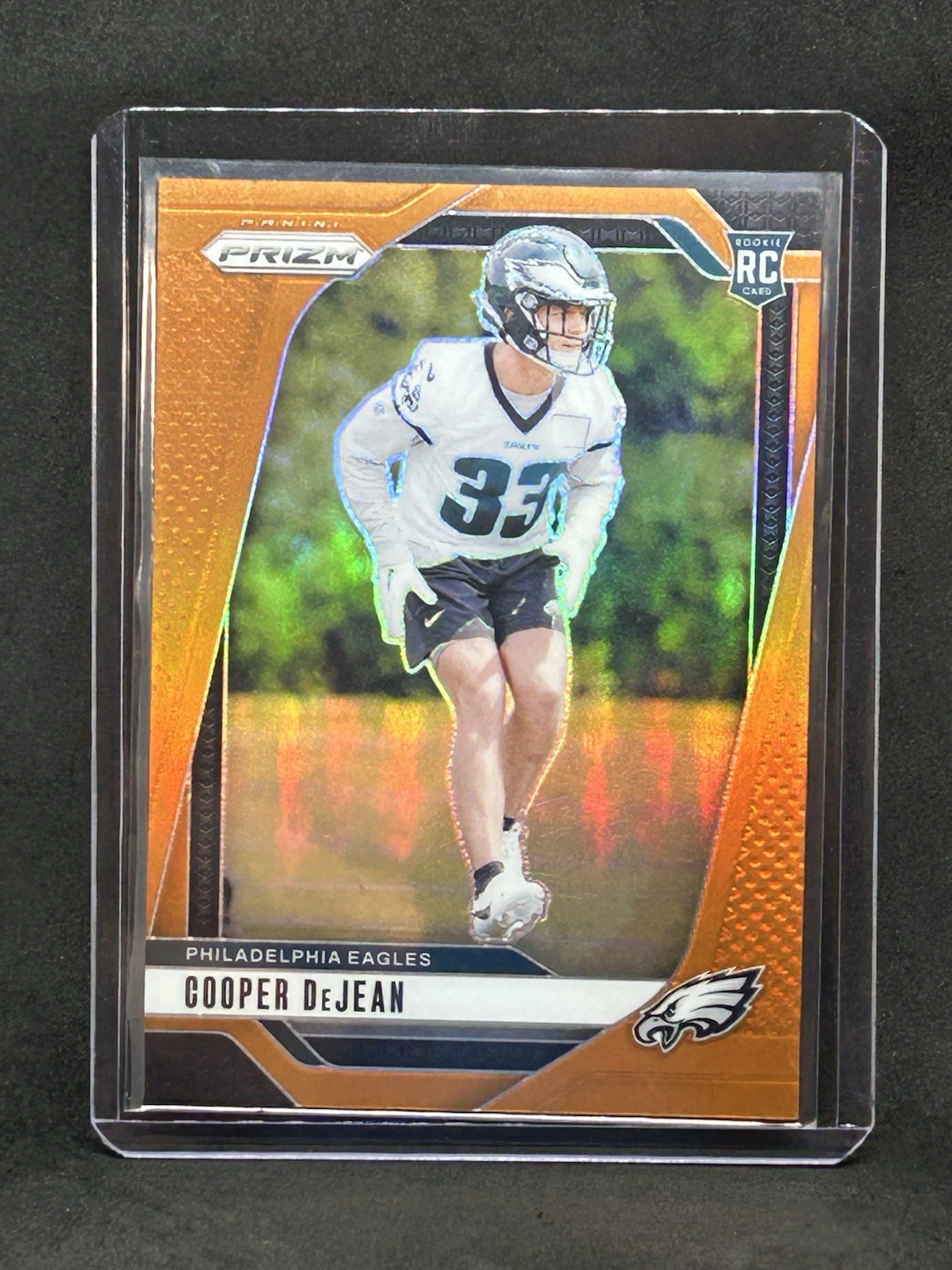 2024 Prizm Rookies Cooper DeJean #321 Orange Prizm /249 (RC) Soft Corners B8