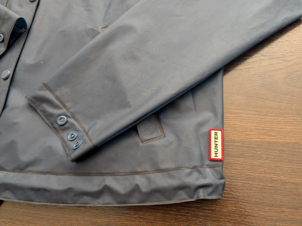 Original Hunter - Vinyl Cropped Smocked Rain Jacket - PVC Regenjack Gr L - Bild 3 von 4