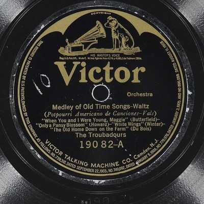 THE TROUBADOURS Medley Of Old Time Songs / Herbert VICTOR 19082 VG+ 78rpm 10''