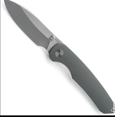 Ameight Knives Klysta Pocketknife Gray G10 Drop Point Plain Frame Lock 2.76-4''