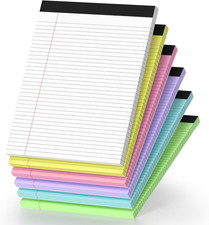 6 Pack Legal Pads 8.5 X 11 College Ruled Colored Note Pads 8.5" X 11" Lined
