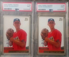 2000 Topps Traded #T88 Adam Wainwright ?PSA 9 Mint ?Rookie Card (x2) Cardinals. rookie card picture