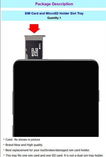 SIM and Memory Card Tray Holder Slot for Boost Mobile Celero 5G WTCELERO5G Phone - Picture 2 of 3