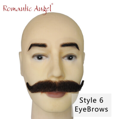 New high quality false 100% human hair lace base eyebrows wig natural Black