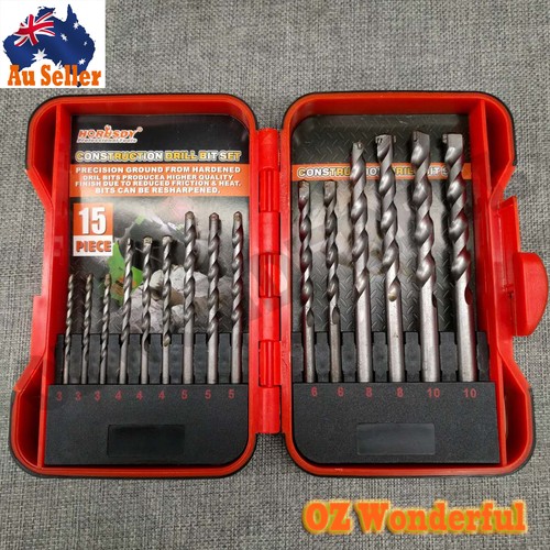 15pcs 3mm-10mm CONSTRUCTION DRILL BIT 