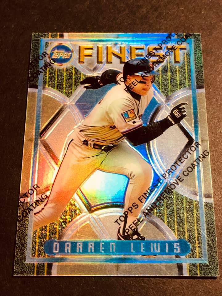 1995 Topps Finest Refractor w/peel Darren Lewis Giants #157