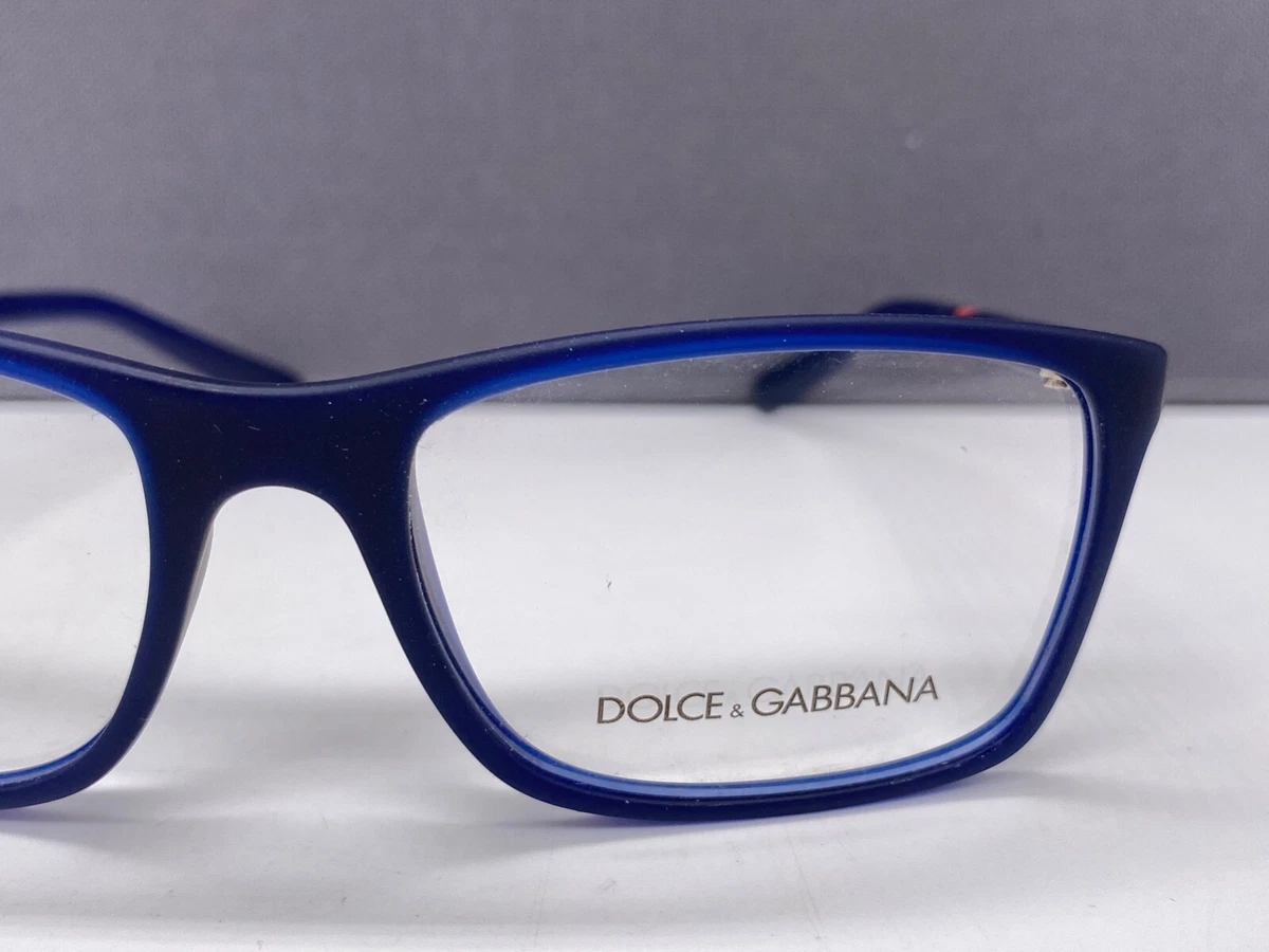 Dolce Gabbana Eyeglasses Frames men Rectangular Blue Plastic Matte
