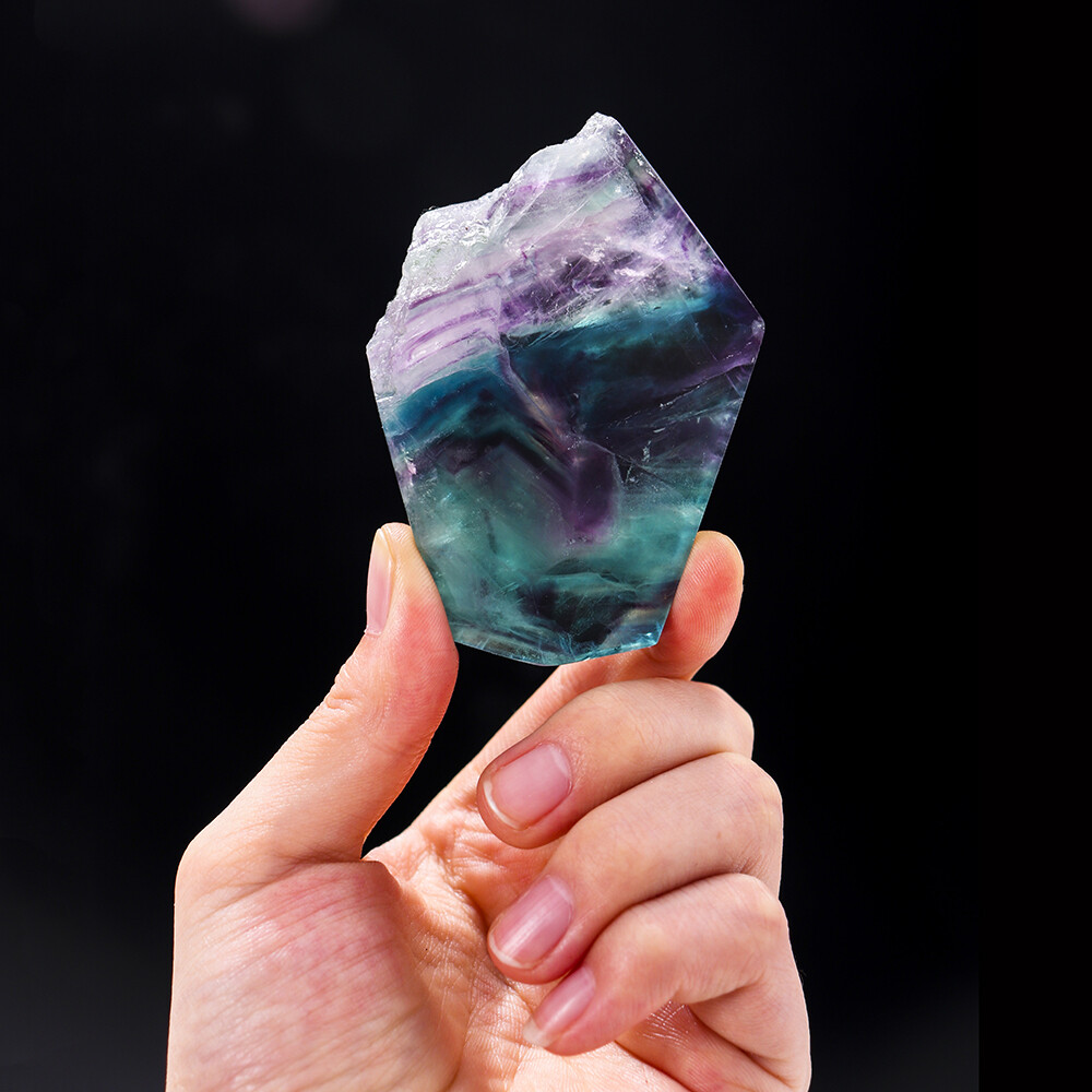 Natural Rainbow Fluorite Slab Polished Colorful Stone Slice Random Selection