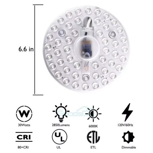 Bright LED Light Panel 24W Ceiling Fan Light Replacement for Ceiling Fans - Picture 8 of 14