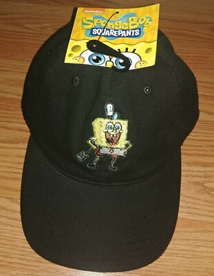 Nickelodeon SpongeBob SquarePants Krusty Krab Fry Cook Baseball Hat Black Nwt