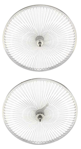 VINTAGE LOWRIDER 26" FRONT OR COASTER WHEEL DAYTON 144 SPOKE 14G 3/8 AXLE CHROME - Picture 1 of 3