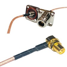 RG316 N Female Flange O-Ring to RP-SMA FEMALE ANGLE RF Cable Rapid-SHIP LOT