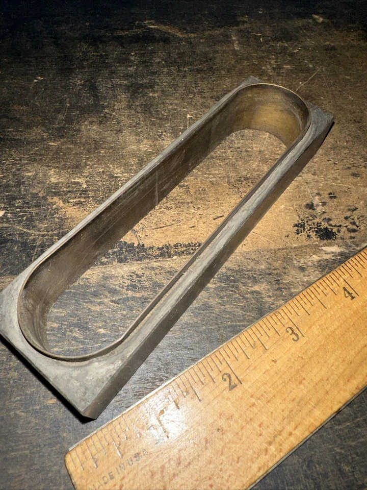 Printing Block (Brass Border Rectangle) Brass & Lead #4 Room For Type - Image 3 of 4