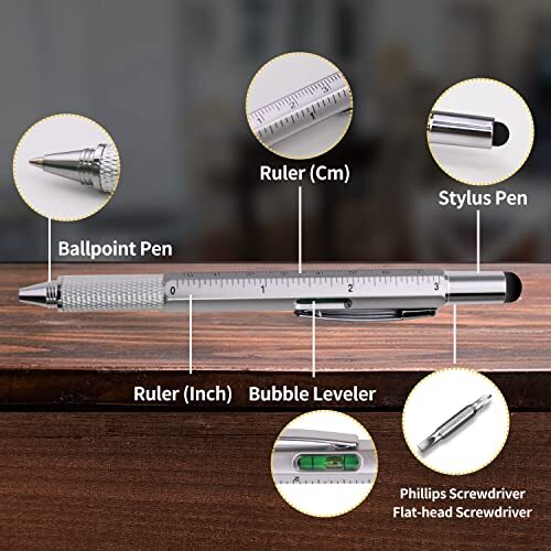 UMEINAC Multitool Pen, 7 in 1 Multitool Tech Tool Pen for Men, Construction Tool