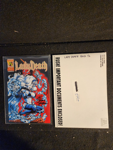 LADY DEATH WIZARD GOLD #1/2 (Chaos 1994) Neuwertig - signiert Brian Pulido & Steven Hughes