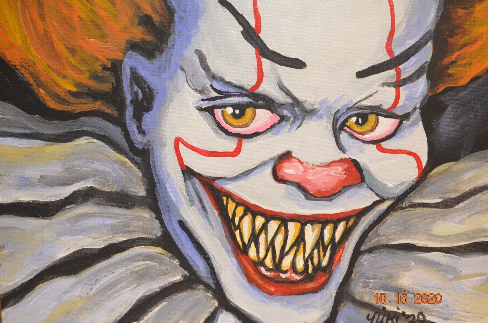 IT Art - Pennywise  Pennywise painting, Scary drawings, Joker tattoo design