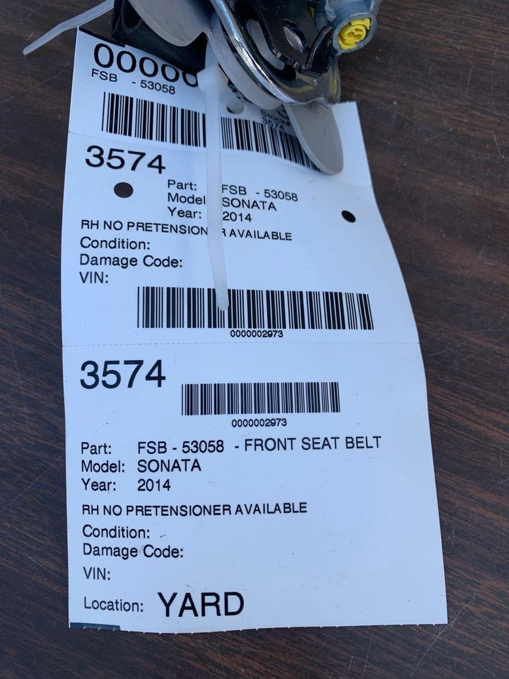 ✅ HYUNDAI SONATA 2015 CINTURÓN DE SEGURIDAD DELANTERO DERECHO OEM Foto 3 de 3