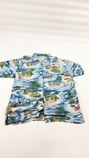 Hawaiian Shirt Mens XL Blue Surfboards Cotton Short Sleeve Button Up Made In USA