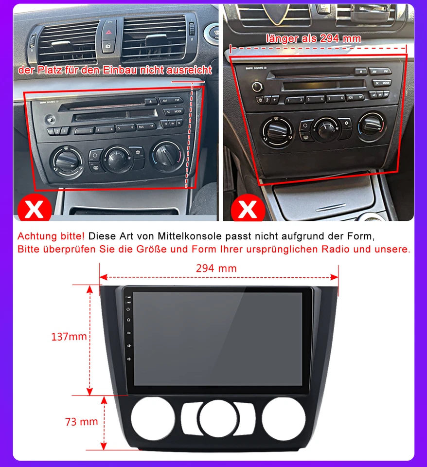 Android 14 Autoradio Für BMW E81 E82 E87 E88 2004-2011 CarPlay WIFI BT DAB+ 32G - Bild 3 von 4