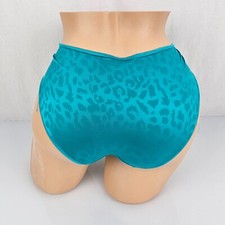 Victoria's Secret No Show Hiphugger Panties Smooth Shiny Satin Leopard Teal L 7