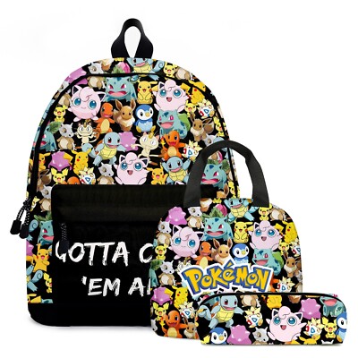 POKEMON RUCKSACK MIT ETUI UND THERMOTASCHE KINDERGARTEN KINDERGARTEN KINDER MÄDCHEN