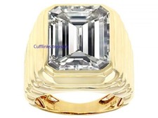 Natural White Topaz Gemstone with Gold Plated 925 Sterling Silver Ring 1196
