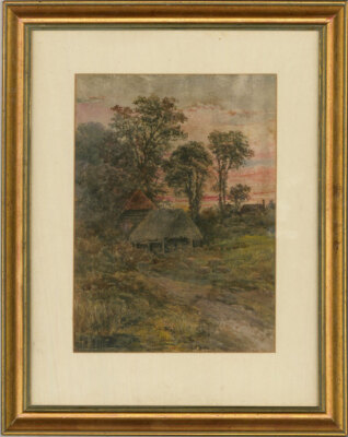 C. L. Davis - Signiert Und Datiert 1890 Aquarell, Landschaft In Der Abenddämm...