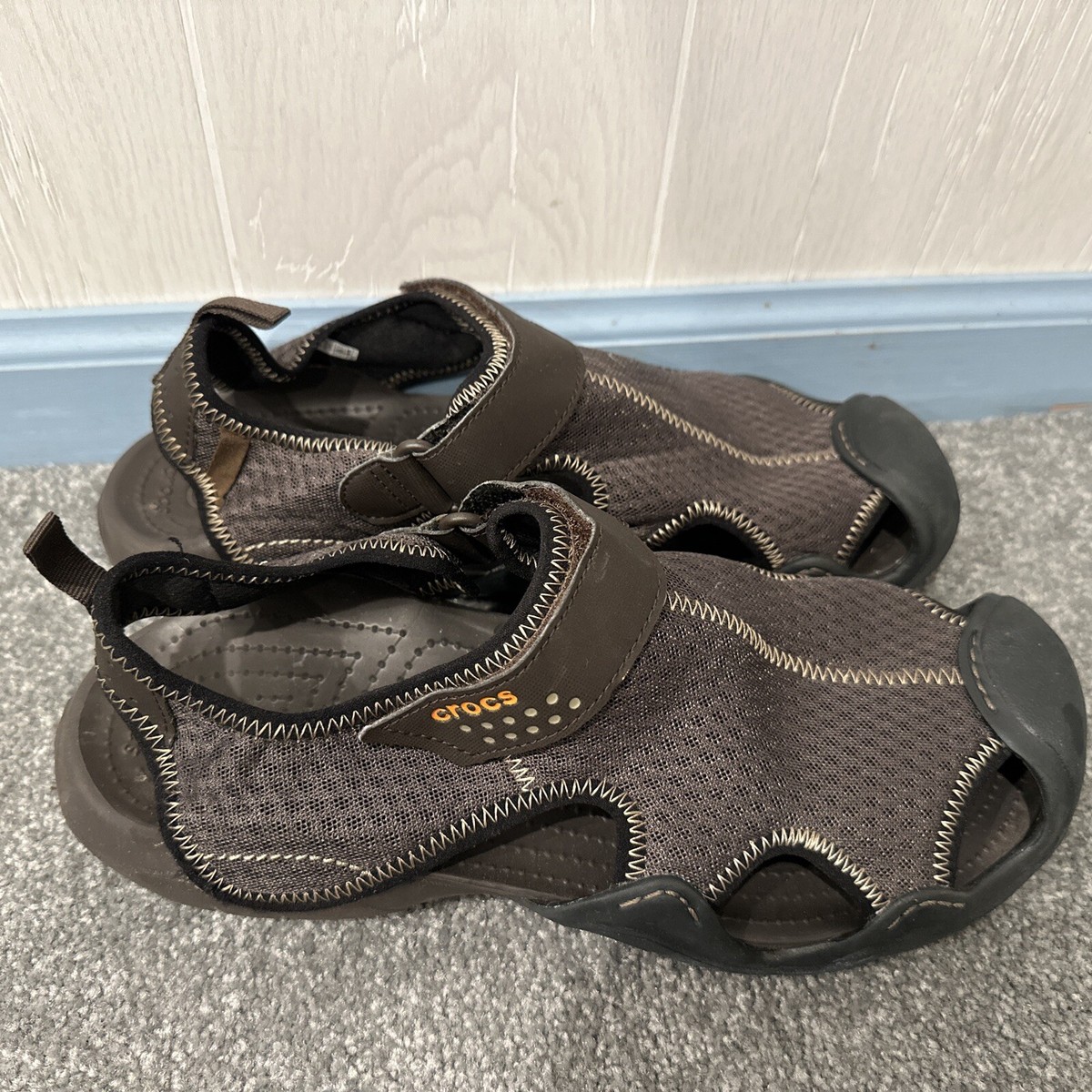 Crocs Swiftwater Men's Size 10 Brown Casual Mesh Comfort Fisherman