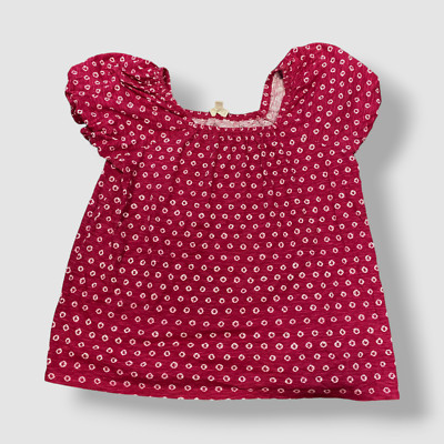 $49 Style & Co Women Red Dye Dots On/Off-The-Shoulder Blouse Top Plus Size 2X