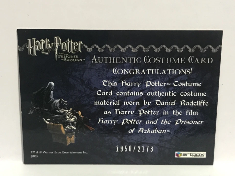 Harry Potter Prisoner of Azkaban Update Costume Card Daniel Radcliffe 1950/2173 - Image 2 of 3