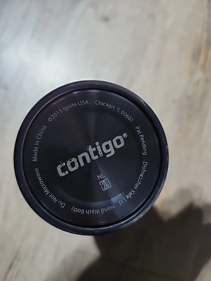 Taza de viaje Snapseal Contigo de acero inoxidable usada 16 oz azul/púrpura Foto 4 de 4